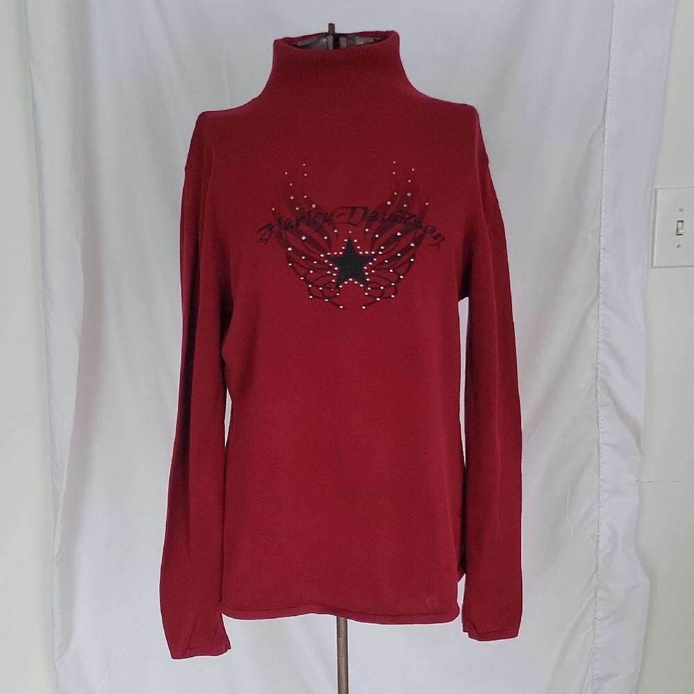 Harley-Davidson Sweater Large Red Vintage